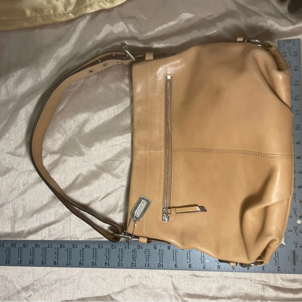 Tan Coach Leather Shoulder Bag
